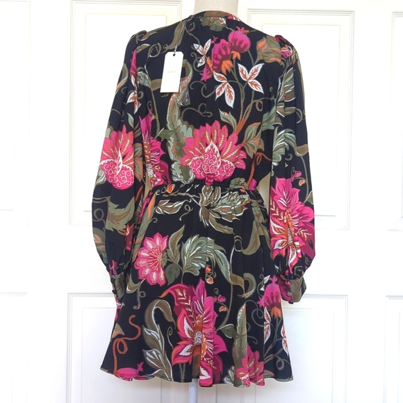 Georgie Floral Black and Pink Women's Dress - Picture 5 of 7